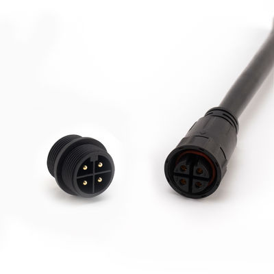 Conector fêmea masculino impermeável de nylon preto IP67 M25 3 Pin Plug Type