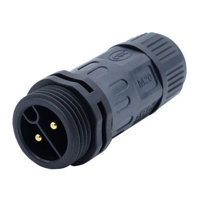 Classificação IP67 Conector eletrônico à prova d'água PA66 Plug para luzes LED / veículos