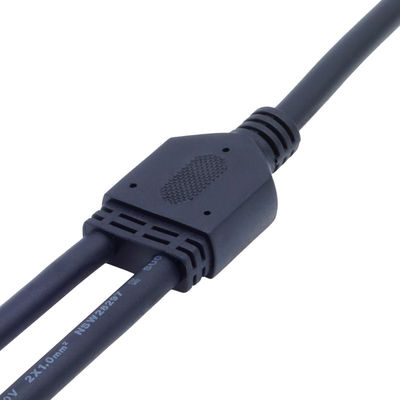Conector preto IP67 à prova d'água com classificação de corrente 8A tipo Y para aplicações de 250 V