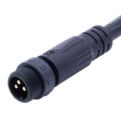 PA66 Conector impermeável tipo parafuso M12 cabeça de cotovelo para energia elétrica IP68